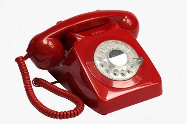 Nuotraukoje matomas telefono aparatas