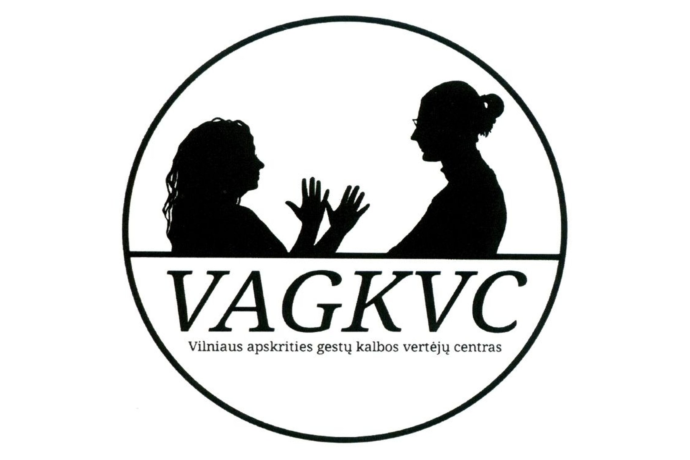 Vilniaus apskrities gestų kalbos vertėjų centro logotipas