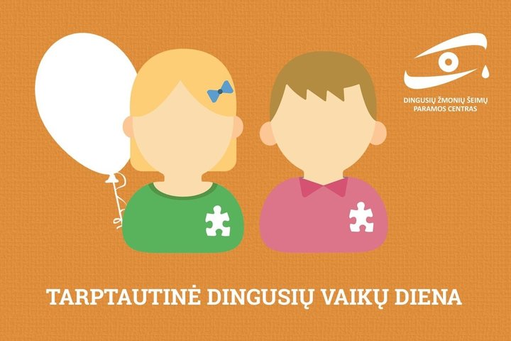 Tarptautinei dingusių be žinios vaikų dienai skirtas vizualas