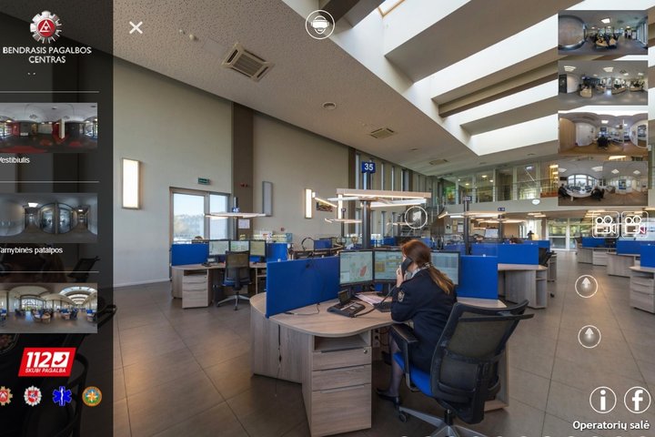 Nuotraukoje matomas virtualaus turo langas