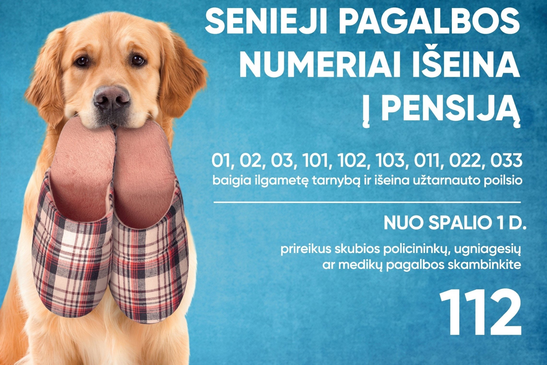Plakatas, informuojantis apie numerių išjungimą